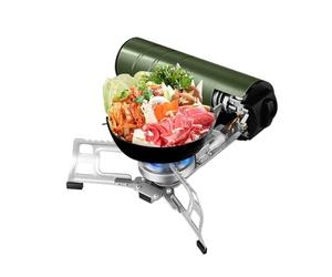 Hornillo de camping de 2600 W - Estufa de camping portátil de metal con 3 velocidades ajustables | Hervidor compacto para exteriores con de mano. Perfecto para agua caliente, té y cocinar en tu