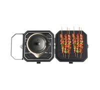 Hornillo de camping de gas, estufa de camping plegable con placa de parrilla, hornillo portátil de doble quemador, apto para camping, senderismo y cocina de emergencia