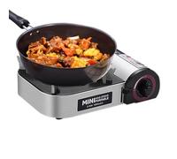 Hornillo de camping para botellas de gas - Juego de barbacoa de gas para camping, juego de hornillo de camping | Cocina de gas autosuficiente con cartucho de gas butano y maletín de transporte |