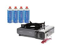 Hornillo de Camping Portátil 2200 W con Encendido Piezo - Cocina de Gas Butano Compacta para Camping, Camper y Emergencias, Compatible con Cartuchos CP250 y Maletín de Transporte