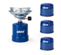 Hornillo de Camping Portátil con 3 Cartuchos de Gas Butano 190g Cocina de Exterior para Acampada, Playa y Montaña