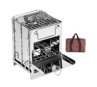 Hornillo de Camping - Quemador Plegable Con Recogedor De Cenizas - Estufa De Leña Para Cocina De Camping - Para Mochileo Jardín Trasero Patio Excursionismo Picnic Familia Amigos