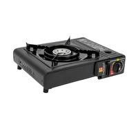 Hornillo de camping resistente de 1 llama, parrilla de gas portátil, 2500 W de potencia de combustión, con caja de almacenamiento, para camping, patio trasero y exterior