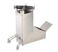 Hornillo de cohetes de camping - Cocina compacta de biomasa, calentador exterior de acero inoxidable, cámara de combustible extraíble, incluye de transporte, para campamentos de naturaleza