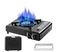 Hornillo De G-as Portátil - Hornillo De Butano De 2900 W, Cassette Stove Camping Con Maletín De Transporte, Anillo A Prueba De Vientos, Egulación De La Llama De Varios Niveles, Encendido Automático