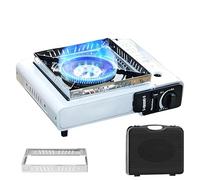Hornillo De G-as Portátil - Hornillo De Butano De 2900 W, Cassette Stove Camping Con Maletín De Transporte, Anillo A Prueba De Vientos, Egulación De La Llama De Varios Niveles, Encendido Automático