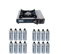 Hornillo de gas con maletín, incluye 16 cartuchos de gas