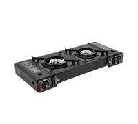 Hornillo de gas de 2 quemadores, 2500 W, parrilla de gas portátil, hornillo de camping para exteriores