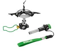 Hornillo de Gas Optimus Crux Lite con Encendido piezoeléctrico para Exterior y Camping - Ultraligero 72 g | Potencia 3000 W | Incluye Encendedor y Bolsa de Transporte