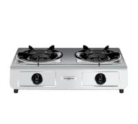 Hornillo de gas Vitrokitchen 260IB dos quemadores ciclón acero inoxidable compacto