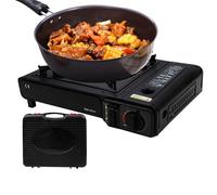 Hornillo g-as Portatil, Estufa de butano, Estufa de Camping de 2800W Con Maletín de Transporte, Quemador de Cocina al Aire Libre para Camping, Viajes, Vacaciones, Senderismo, Pícnic 34x28x8.9cm