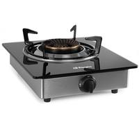 Orbegozo FO 1720 - Hornillo a gas, quemador de triple corona, cuerpo inox, superficie de cristal templado, butano y propano, interior y exterior