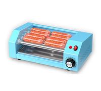 Hornillo para perritos calientes de 5 rodillos, máquina eléctrica para asar salchichas con rodillos antiadherentes de acero inoxidable, calentador de encimera de 300 W para desayunos, fiestas, portá