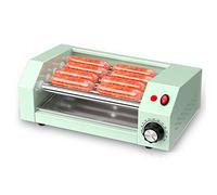 Hornillo para perritos calientes de 5 rodillos, máquina eléctrica para asar salchichas con rodillos antiadherentes de acero inoxidable, calentador de encimera de 300 W para desayunos, fiestas, portá