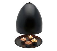 Horno a la luz del té - Radiador cerámico de 16 cm | Portavelas de metal con calefacción, calentador de manos, chimenea de mesa de doble pared para calor de emergencia en invierno y decoración acogedo