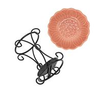 Horno aromático de hierro de 70 ml, horno de aceite esencial, portátil, moderno, decoración para el hogar, oficina, estudio con cuenco de cerámica para espacio interior (rosa)