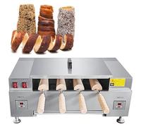 Horno Chimenea para Rollos Pastel,Parrilla Comercial para Hacer Pasteles y Conos Helado con 4 Rodillos antiadherentes Ajustable Entre 50 Y 300℃ para repostería y Comida callejera DigitalDisplay