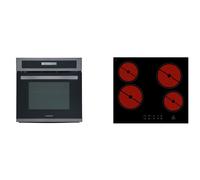 Horno Cocina Encimera De Vitrocerámica Herdset Empotrable sin Marco Negro Steel