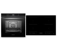 Horno Cocina Encimera Negro Inducción 77cm Timer 2 Flexzonen Slider respekta
