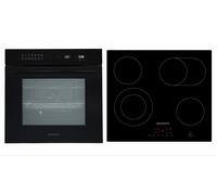 Horno Cocina Encimera Negro Vitrocerámica Empotrable Set Autark Pirólisis