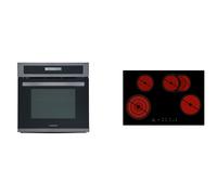 Horno Cocina Encimera Vitrocerámica Herdset Empotrable sin Marco Negro Acero