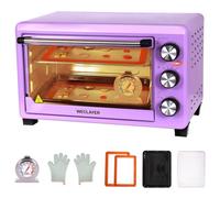 Horno de arcilla polimérica de 25 cuartos con tiempo y temperatura ajustables, horno eléctrico de gran capacidad para hornear arcilla, herramientas de arcilla polimérica, incluye bandeja, estante de