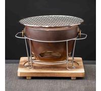 horno de carbón de arcilla, Estufa de carbón de arcilla con soporte, rejilla de madera for barbacoa, té y cocina, multicolor(Brown)