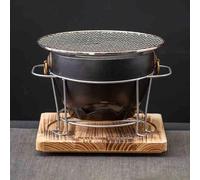 horno de carbón de arcilla, Estufa de carbón de arcilla con soporte, rejilla de madera for barbacoa, té y cocina, multicolor(Black)