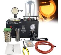 Horno de fusión al vacío de 1500 W, 3 kg, máquina de fundición de cobre dorado y plateado con control PID de 1,150.0 °C, equipo de fundición de cera perdida para fundición profesional