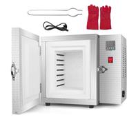Horno de fusión compacto de 1500 W y 800 ℃ para fundición de metal, incluye pinzas de crisol y guantes resistentes al calor, cámara de 6 x 6 x 8 pulgadas para hacer joyas