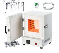 Horno de fusión de 4 lados, horno de laboratorio para procesamiento de joyas de 2000 W, con pantalla inteligente de temperatura y temperatura máxima de 1150 ℃, diseño compacto de sobremesa