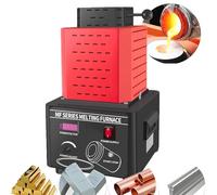 Horno de fusión de oro eléctrico, horno digital, horno de fusión de crisol de grafito de 1600 °C, horno de fusión de 5000 W con módulo PID eléctrico, horno de fusión de metales para la produ