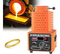 Horno de fusión de oro eléctrico, kit de fundición de metales, horno digital, máquina de fusión de frecuencia media, mini horno de fusión de frecuencia media de 2912 ℉ con crisol de grafito,