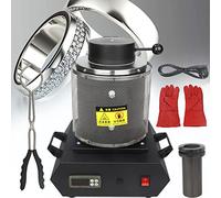 Horno De Fusión De Oro Eléctrico, Máquina De Fundición De Metal Digital De 2102 °F, Kit De Fundición De Metal con Crisol De Grafito para Chatarra Derretida, Plata, Oro, Horno De Fundición De