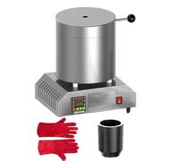 Horno de fusión eléctrico de metal de 10 kg, 1800 W, temperatura controlada, horno de fusión dorado, 1200 grados de alta temperatura, adecuado para joyerías, fundición de metales preciosos, cobre
