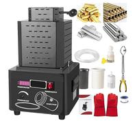 Horno de fusión eléctrico digital, capacidad de 2/3 kg, hasta 1600 °C, ideal para fundición de metales preciosos, incluye crisol de grafito, tiempo de fusión de 3 a 5 minutos