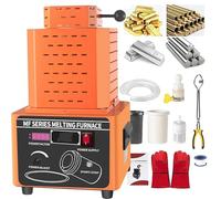 Horno de fusión eléctrico digital, capacidad de 2/3 kg, hasta 1600 °C, ideal para fundición de metales preciosos, incluye crisol de grafito, tiempo de fusión de 3 a 5 minutos