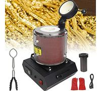 Horno De Fusión,Horno De Fusión De Oro,1150℃ Horno Fundición Metales Digital Horno De Fusión Eléctrico Horno Fusión Automático Máquina De Fusión De Oro para Fundir Oro Joyas Plata(Red,2kg)