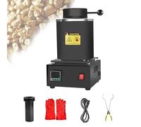 Horno De FusióN Oro 1500 W,1150 °C Temperatura MáXima Horno De FusióN EléCtrico Digital,Crisol Grafito Con Matriz De Lingotes De 5 Orificios Y Guantes,Para Oro,Plata,Aluminio Y Rojo(No-netting,1kg)