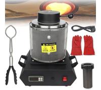 Horno de fusión portátil de 1,150.0 °C, kit de fundición de oro eléctrico con protector de malla y crisol de grafito, herramientas de fundición de metal para aluminio de estaño plateado