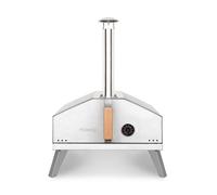 Horno de pizza a gas H.Koenig GINO440, Acero inox, Superficie 30.5x30.5 cm, Piedra de pizza Cordierite, hasta 450°C, Puerta y chimenea desmontables, Termómetro incorporado, Pizza peel incorporada
