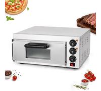 Horno De Pizza Comercial Eléctrico, Horno Sobremesa Con Piedra Refractaria, Acero Inoxidable, Alta Temperatura De 350 °C Y Temporizador Para Restaurantes Y Cocina Profesional(Single Layer)