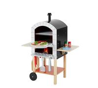 Horno de Pizza con 24 Piezas de Accesorios para Niños - Teamson Kids, Gris/Natural