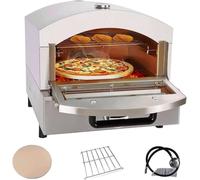 Horno de pizza de gas para exteriores de 30 cm con termómetro incorporado, horno de pizza portátil de propano para cocina al aire libre, fabricado en acero inoxidable.