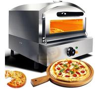 Horno De Pizza Eléctrico/a Gas, Máquina Para Hacer Pizza De Encimera, Temperatura Ajustable A 500°C, Horno De Pizza De Acero Inoxidable De Doble Capa, Para Familias Y Restaurantes(Electric)