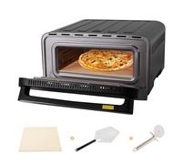 Horno de Pizza Eléctrico | Horno de Pizza de Acero Inoxidable con Pantalla Táctil, Horneado a un máx de 430°C con Pala y Cortador de Pizza Piedra Para Pizza, máx 2200W Pizzas de 3 min sin Girar
