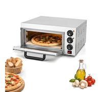 Horno De Pizza Eléctrico, Horno Sobremesa Con Piedra Refractaria, Acero Inoxidable Y Alta Temperatura De 350 °C Para Pizza Casera Y Cocina Comercial(Single Layer)