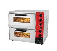 Horno de pizza eléctrico profesional CROSSON con superficie de cocción de piedra refractaria de arcilla refractaria de 400x400 mm para pizza y pan, temperatura superior e inferior independiente