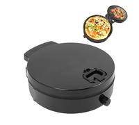 Horno de pizza para interiores de 1400 W, máquina para hacer pizza de encimera de 30 cm y parrilla eléctrica para interiores con placa antiadherente, temperatura ajustable/placas dobles, para restau
