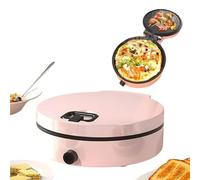 Horno de pizza para interiores de 1400 W, máquina para hacer pizza de encimera de 30 cm y parrilla eléctrica para interiores con placa antiadherente, temperatura ajustable/placas dobles, para restau